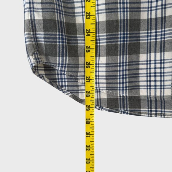 Vince Plaid Button-Up Long-Sleeve Flannel Shirt Blue & Gray Men's Size Medium - Picture 13 of 13